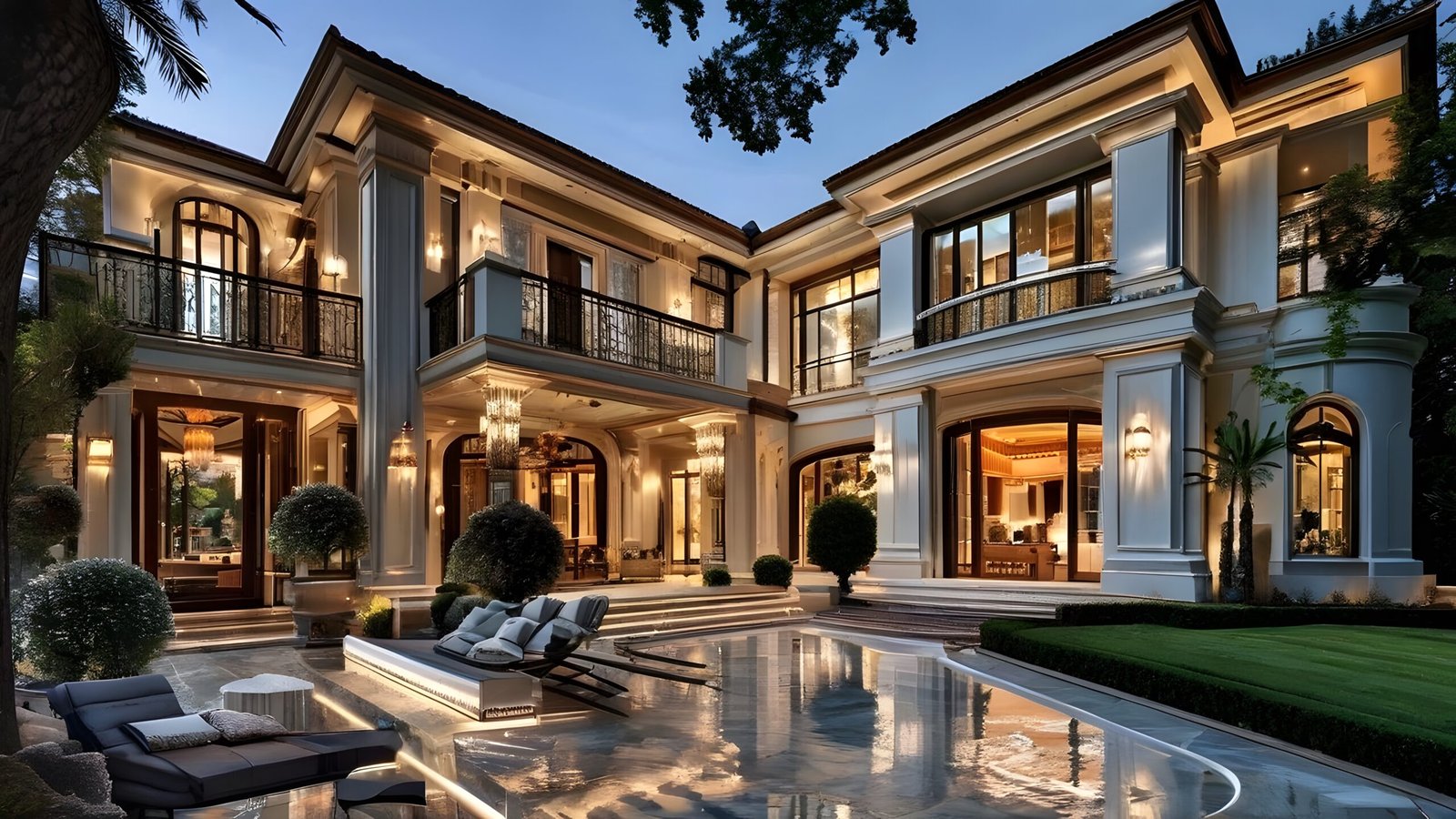 Projects front view modern house 3d rendering house luxurious villa with modern architectural design