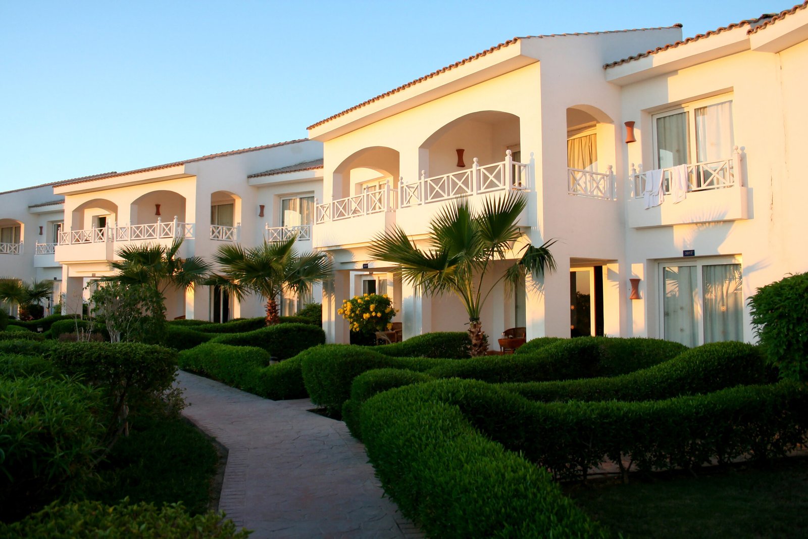lodges for the having a rest tourists at sunrise
