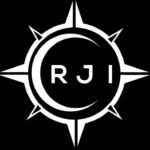 rji abstract technology circle setting logo design on black background rji creative initials letter logo concept vector